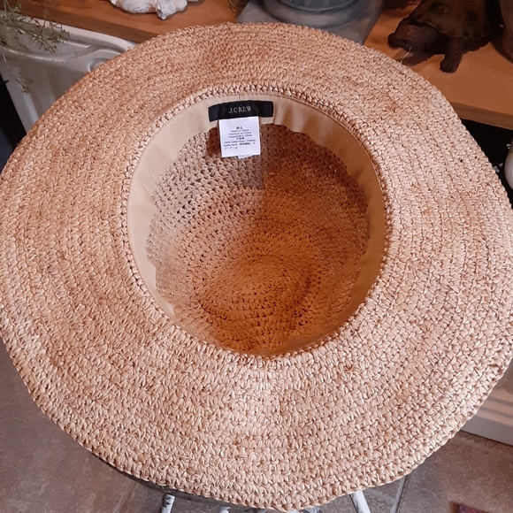 J. Crew, Raffia Straw, Floppy Banded Fedora, Size Medium-Large , Unisex - Picture 5 of 9